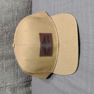 Discrete Canvas Hat Cap Strap Snap Back Adult Khaki Patch Logo One Size Mens